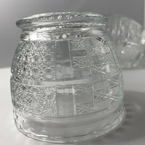 Pair of Vintage Pressed Glass Jam‎ Jars or Candy Dishes - Picture 7 of 10